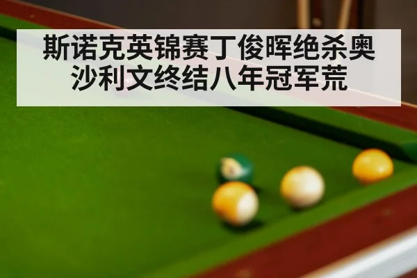 斯诺克英锦赛丁俊晖绝杀奥沙利文终结八年冠军荒